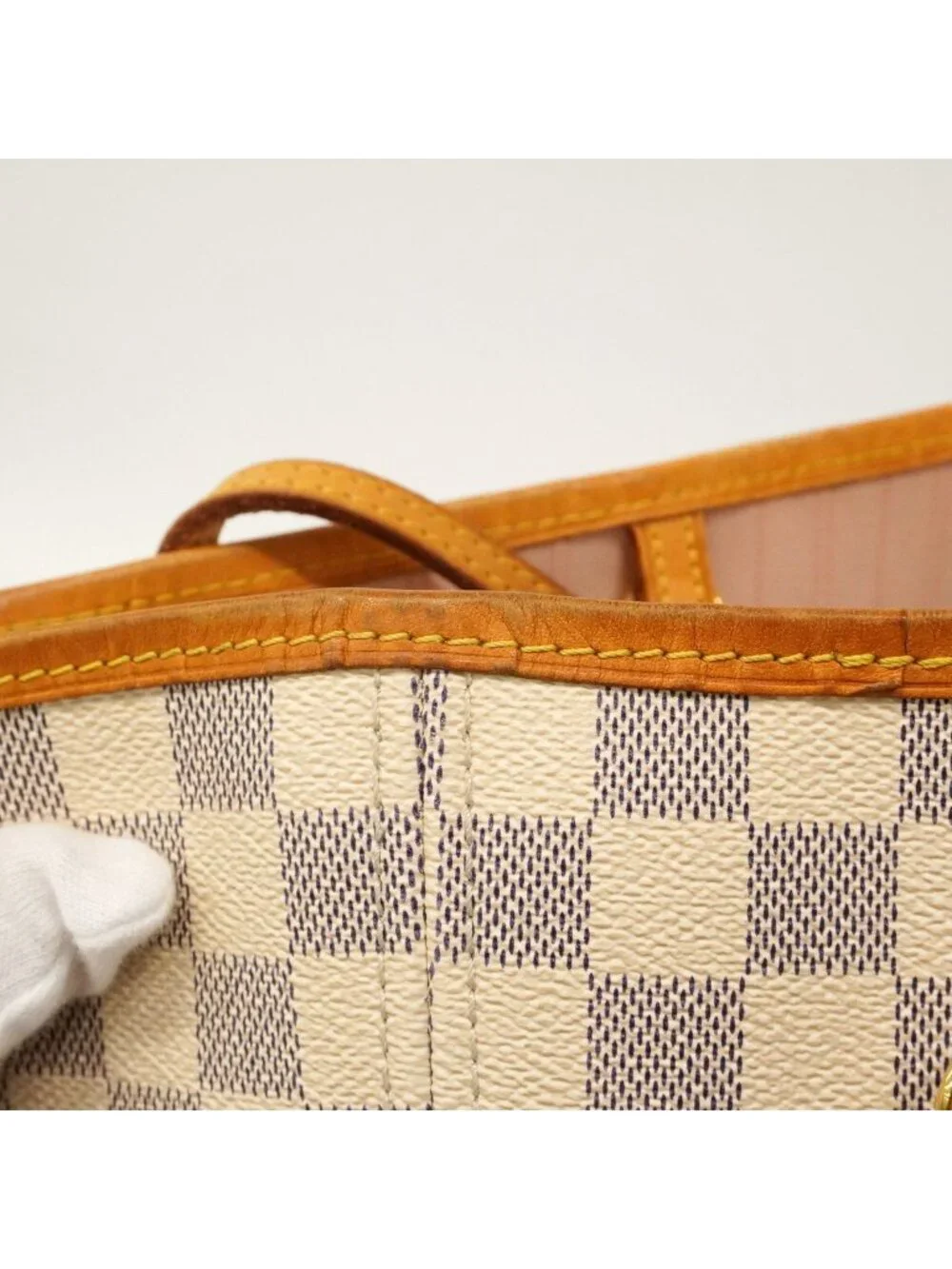 Louis Vuitton Tote Bag Damier Azur Neverfull MM Rose Ballerine